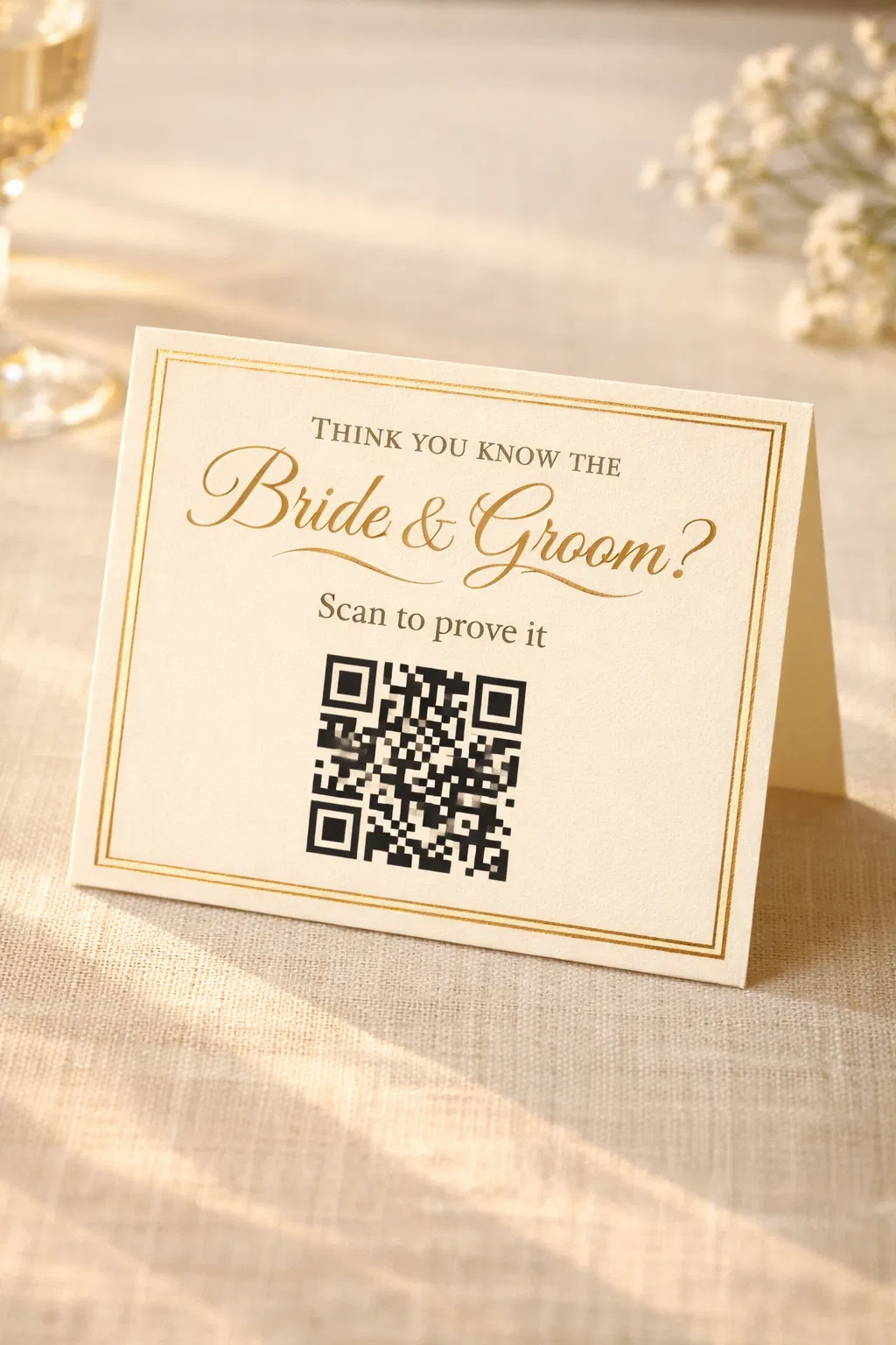 QR card mockup showing a beautifully designed get2know card